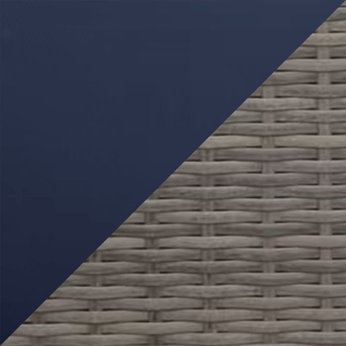 Ensemble de 2 petits poufs Naples pour la terrasse à l’extérieur - osier en résine tressé à la main, résistant aux rayons UV et aux intempéries - naturel et bleu