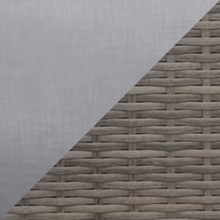 Fauteuil Naples pour la terrasse à l’extérieur - osier en résine tressé à la main, résistant aux rayons UV et aux intempéries - naturel et gris