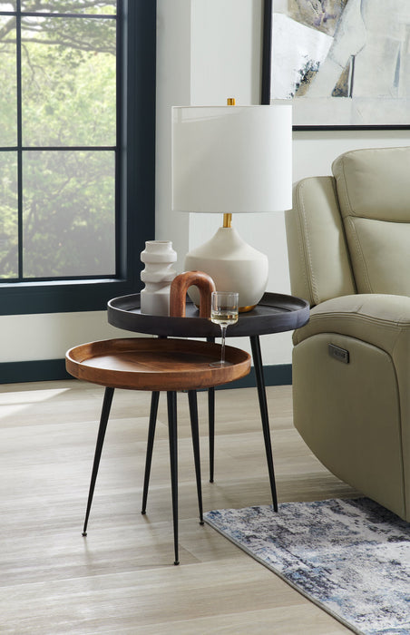 Table d'appoint ronde Nashik de 20 po - brune