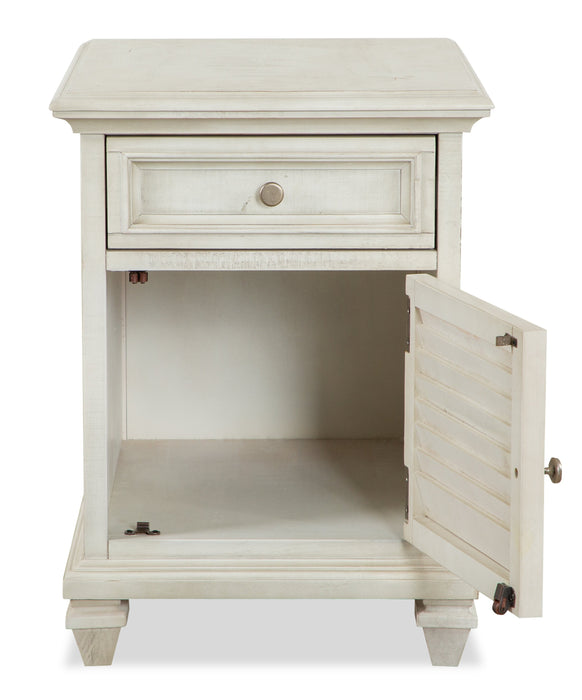 Table de fauteuil traditionnelle Newman de 18 po avec rangement - pin blanc albâtre