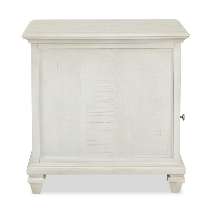 Table de fauteuil traditionnelle Newman de 18 po avec rangement - pin blanc albâtre