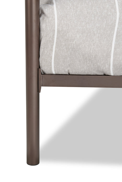 Lits superposés Noah en métal pour enfants avec échelle et garde-corps, bronze foncé - simple et simple