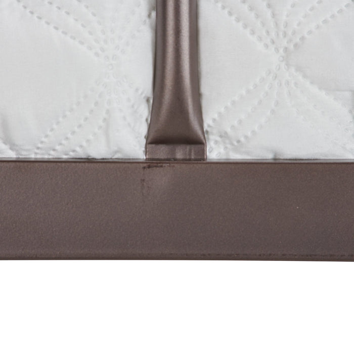 Lits superposés Noah en métal pour enfants avec échelle et garde-corps, bronze foncé - simple et simple