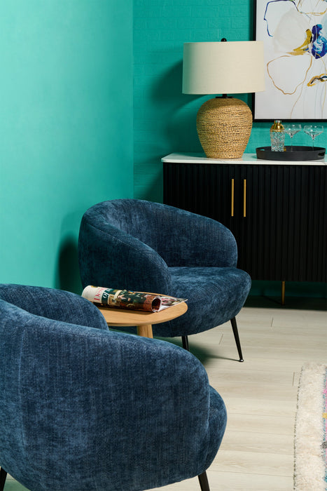 Fauteuil d’appoint Nova de 28,7 po en tissu bouclé - bleu