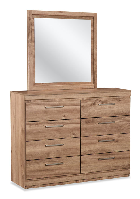 Commode de chambre à coucher Oakley de 49 po (L) x 37 po (H) à 8 tiroirs, fabriquée au Canada - naturelle