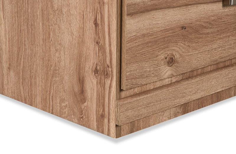 Commode verticale de chambre à coucher Oakley de 31 po (L) x 45 po (H) à 5 tiroirs, fabriquée au Canada - naturelle