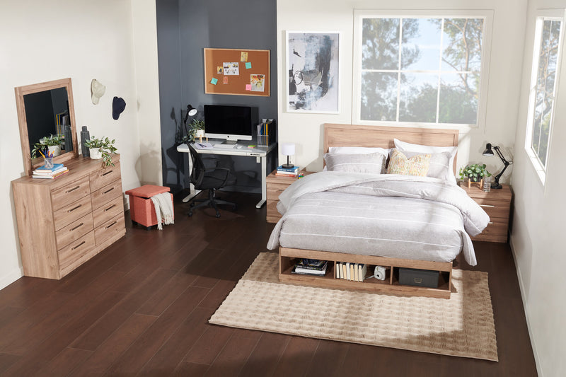 Miroir de commode de chambre à coucher Oakley, fabriqué au Canada - naturel