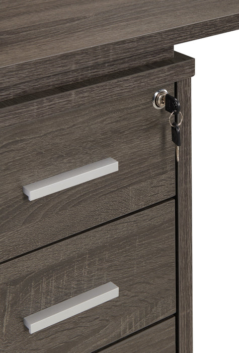 Bureau en coin pliable Oliver de 60 po avec rangement et ports USB - gris