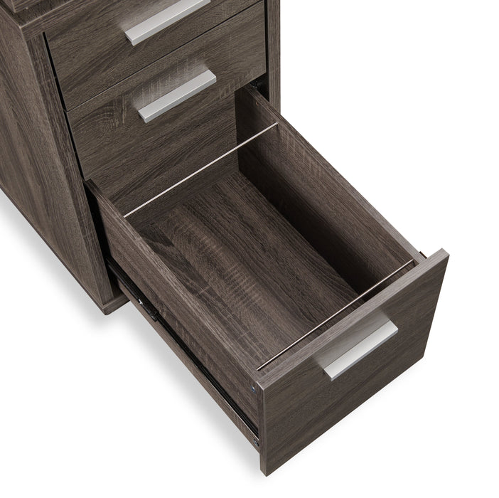 Bureau en coin pliable Oliver de 60 po avec rangement et ports USB - gris