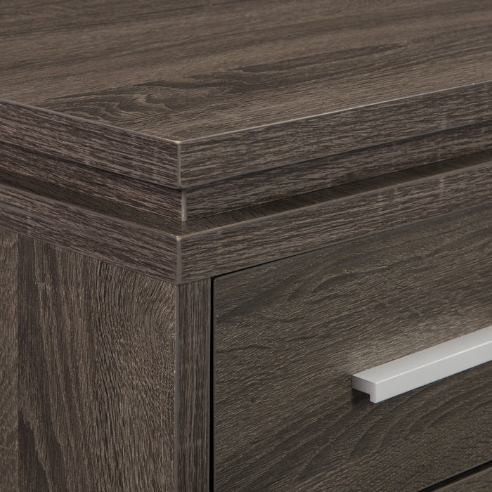 Bureau en coin pliable Oliver de 60 po avec rangement et ports USB - gris