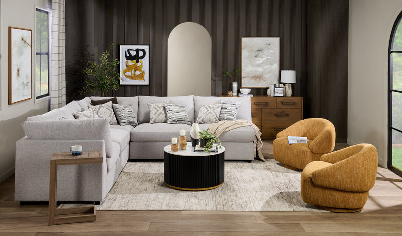 Table de fauteuil Orrie de 11,75 po en forme de C - taupe