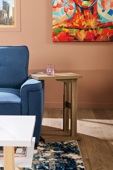 Table de fauteuil Orrie de 11,75 po en forme de C - taupe