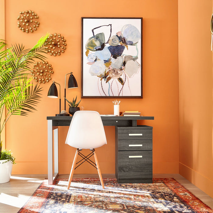 Bureau réversible Oscar de 47 po avec rangement - gris