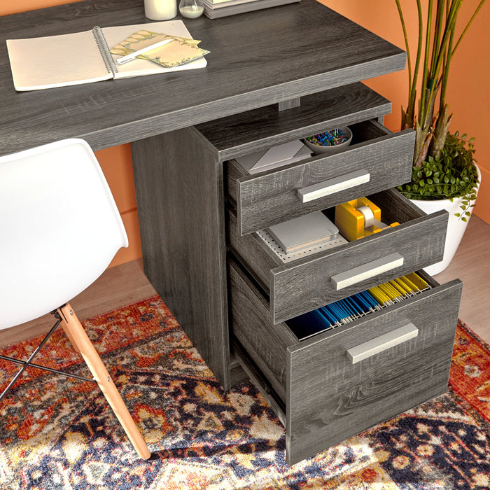 Bureau réversible Oscar de 47 po avec rangement - gris