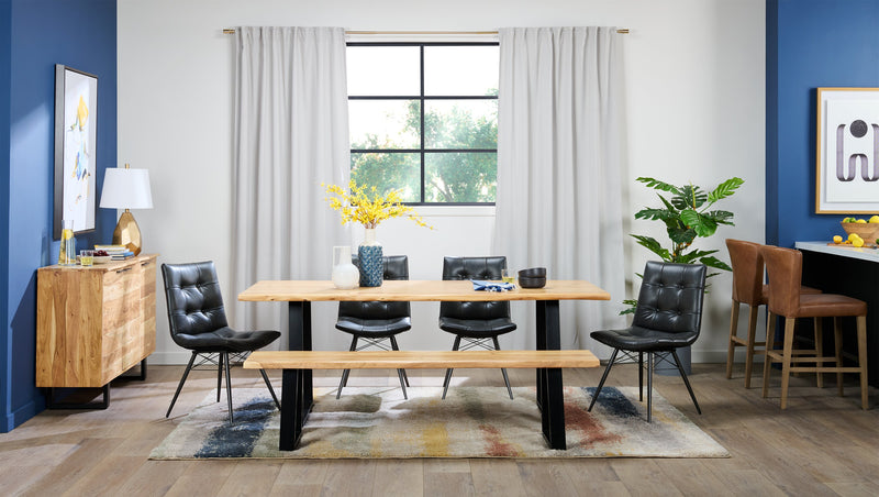 Banc de salle à manger Oskar de 70 po (L) en acacia et métal - naturel et noir