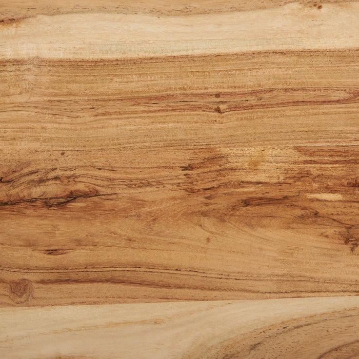 Desserte de salle à manger Oskar de 60 po (L) en acacia et métal avec rangement - naturelle et noire