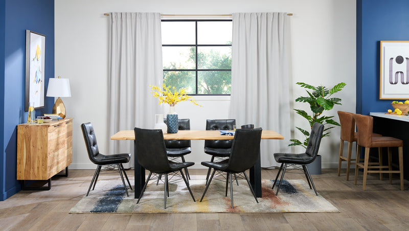 Desserte de salle à manger Oskar de 60 po (L) en acacia et métal avec rangement - naturelle et noire