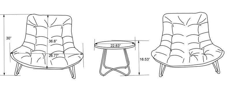 Ensemble de conversation Oslo 3 pièces pour la terrasse à l’extérieur avec 2 fauteuils de détente et table à café - osier en résine et métal, résistant aux rayons UV et aux intempéries - gris