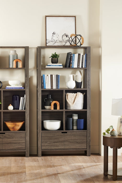 Bibliothèque Oscar Owen de 36 po avec tiroir et 6 tablettes - grise