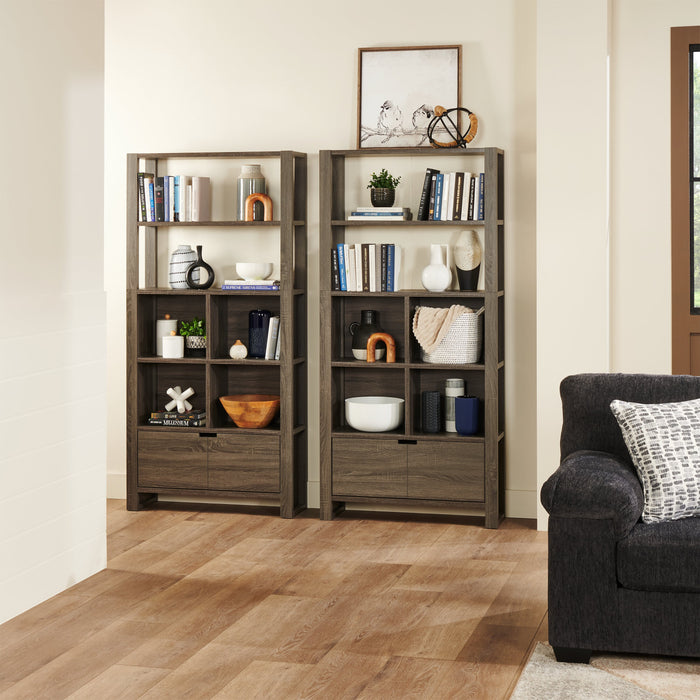 Bibliothèque Oscar Owen de 36 po avec tiroir et 6 tablettes - grise