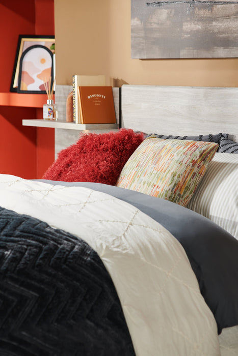 Ensemble de draps Striped de 4 pièces en coton pour grand lit - gris clair