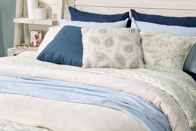 Ensemble d'édredon Indie Paisley 3 pièces pour lit double ou grand lit - blanc
