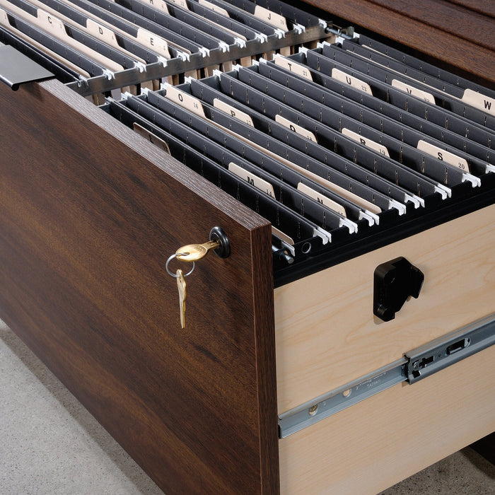 Classeur latéral Palo Alto de 30,95 po de qualité commerciale à 2 tiroirs - acajou