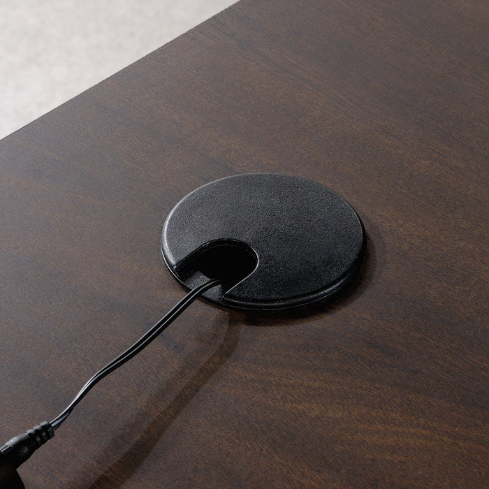 Bureau en forme de L Palo Alto de 59,13 po de qualité commerciale à 3 tiroirs avec armoire - acajou