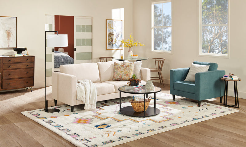 Table de fauteuil Pauly de 15 po avec dessus d’apparence bois - noisette