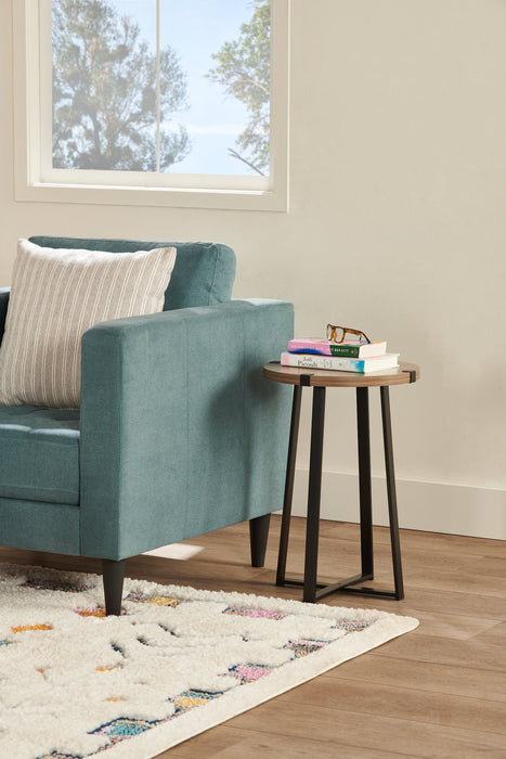 Table de fauteuil Pauly de 15 po avec dessus d’apparence bois - noisette