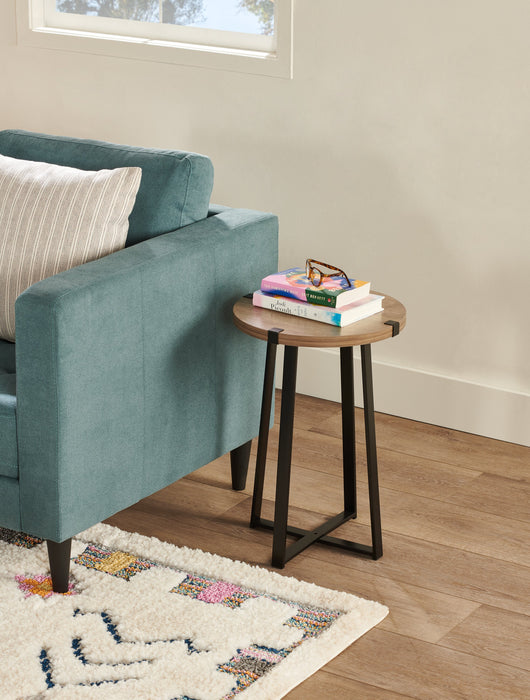 Table de fauteuil Pauly de 15 po avec dessus d’apparence bois - noisette