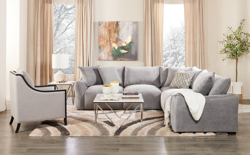 Fauteuil d’appoint Posh de 28,14 po en tissu avec coussins de dossier et de siège amovibles et pattes en bois - beige