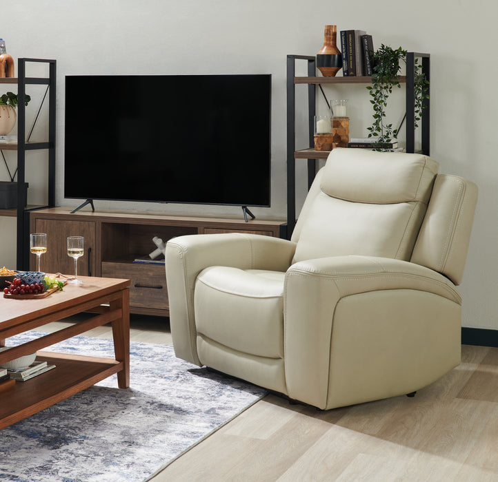 Fauteuil à inclinaison électrique Prescott de Scott Living de 42,5 po en cuir véritable avec appuie-tête électrique - gris platine