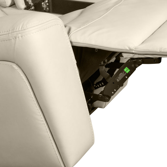 Sofa à inclinaison électrique Prescott de Scott Living de 88,5 po en cuir véritable avec appuie-têtes électriques - gris platine