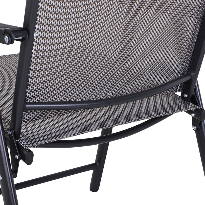 Ensemble De Chaises De Salle A Manger Pliantes 2 Pieces Outsunny Pour Se Detendre Sur Le Patio, Gris