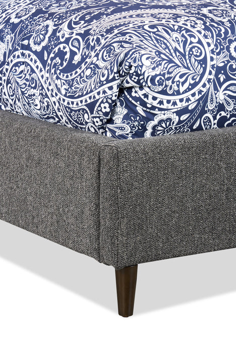Lit plateforme rembourré Rain de Kort & Co. en tissu anthracite capitonné - format grand lit