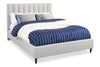 Lit plateforme rembourré Rain de Kort & Co. en tissu gris clair capitonné - format grand lit