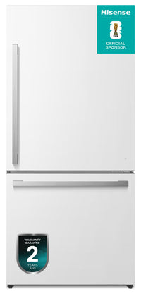 Réfrigérateur Hisense de 17 pi³ et de 31,1 po à congélateur inférieur - blanc - RB17A2CWE