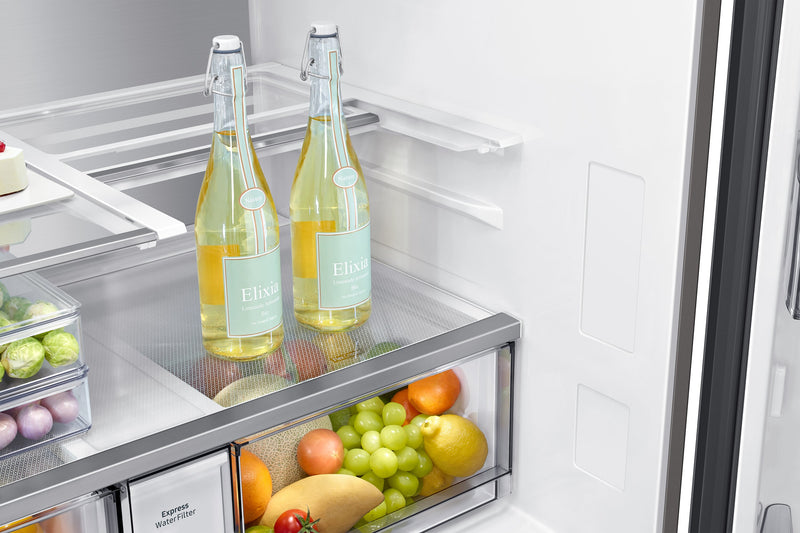 Réfrigérateur BESPOKE Samsung de 22,5 pi³ et de 36 po de profondeur comptoir à 4 portes FlexMC avec portail Family Hub+MC avec IA - acier inoxydable - RF23DB9900QDAC