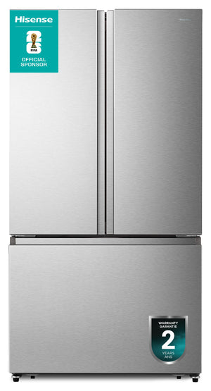 Réfrigérateur Hisense de 26,6 pi³ et de 36 po à portes françaises - titane - RF27A3FSE