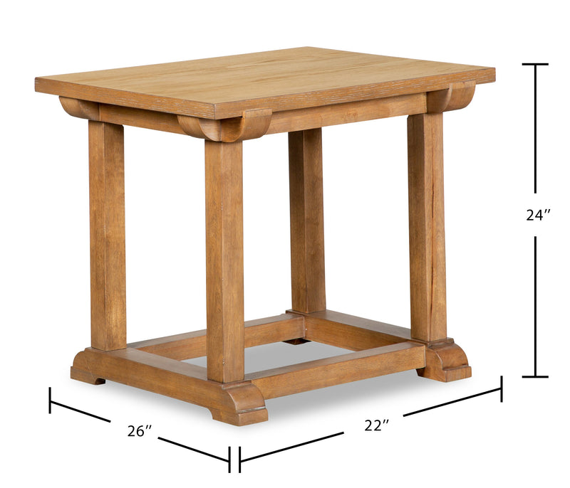 Table de bout moderne Rhett de 43 po - chêne brun clair