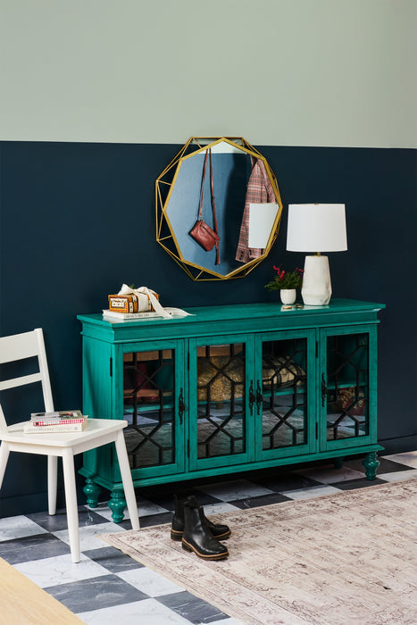 Armoire décorative Rigolet de 60 po avec 4 portes - bleue