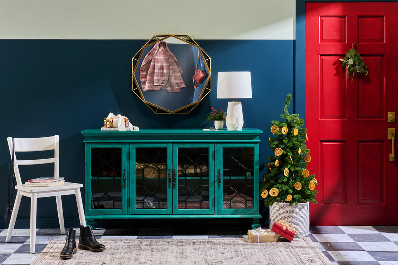 Armoire décorative Rigolet de 60 po avec 4 portes - bleue