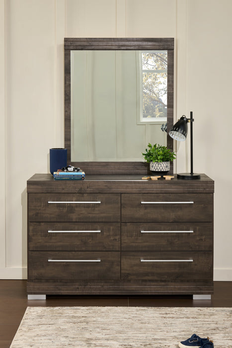 Miroir de commode de chambre à coucher Riley, fabriqué au Canada - gris