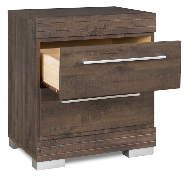 Table de nuit Riley de 21 po (L) x 24 po (H) à 2 tiroirs, fabriquée au Canada - grise
