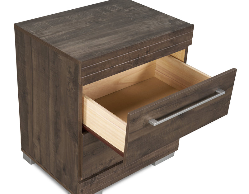 Table de nuit Riley de 21 po (L) x 24 po (H) à 2 tiroirs, fabriquée au Canada - grise