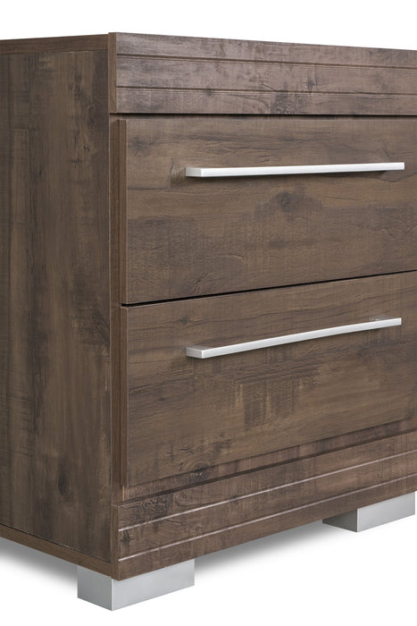 Table de nuit Riley de 21 po (L) x 24 po (H) à 2 tiroirs, fabriquée au Canada - grise