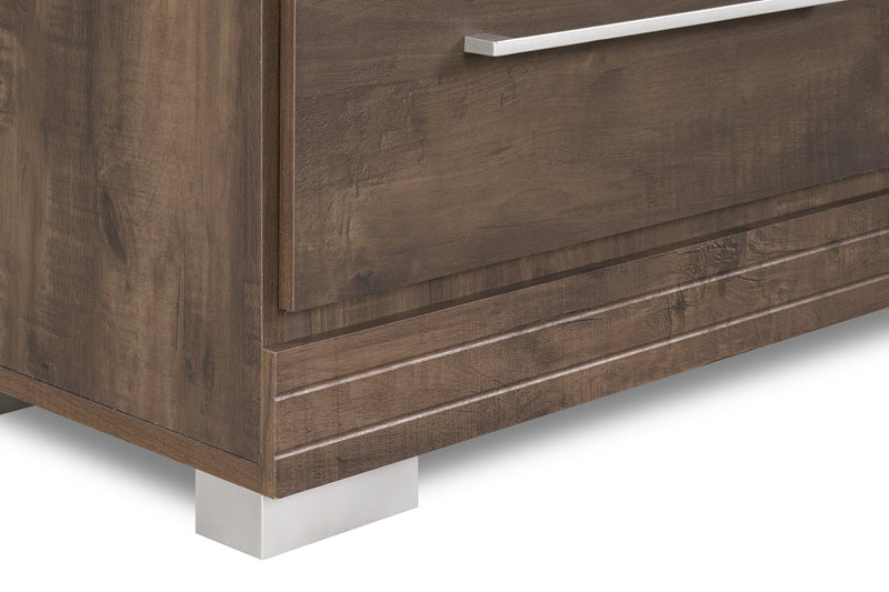 Table de nuit Riley de 21 po (L) x 24 po (H) à 2 tiroirs, fabriquée au Canada - grise