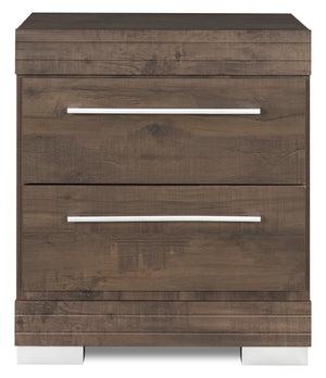 Table de nuit Riley de 21 po (L) x 24 po (H) à 2 tiroirs, fabriquée au Canada - grise