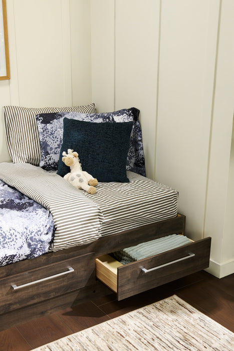 Lit matelot Riley avec 3 tiroirs de rangement pour enfants, fabriqué au Canada, gris - format lit simple